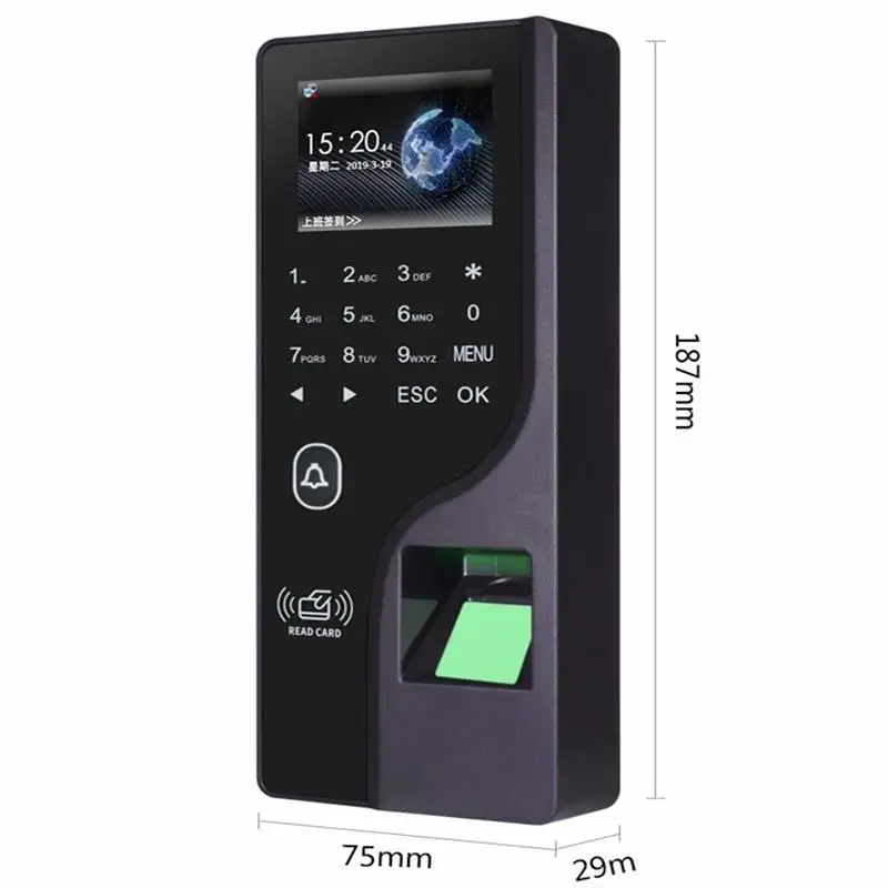 Glass Door Access Control Student Employee Fingerprint Time Recorder For School And Hospital