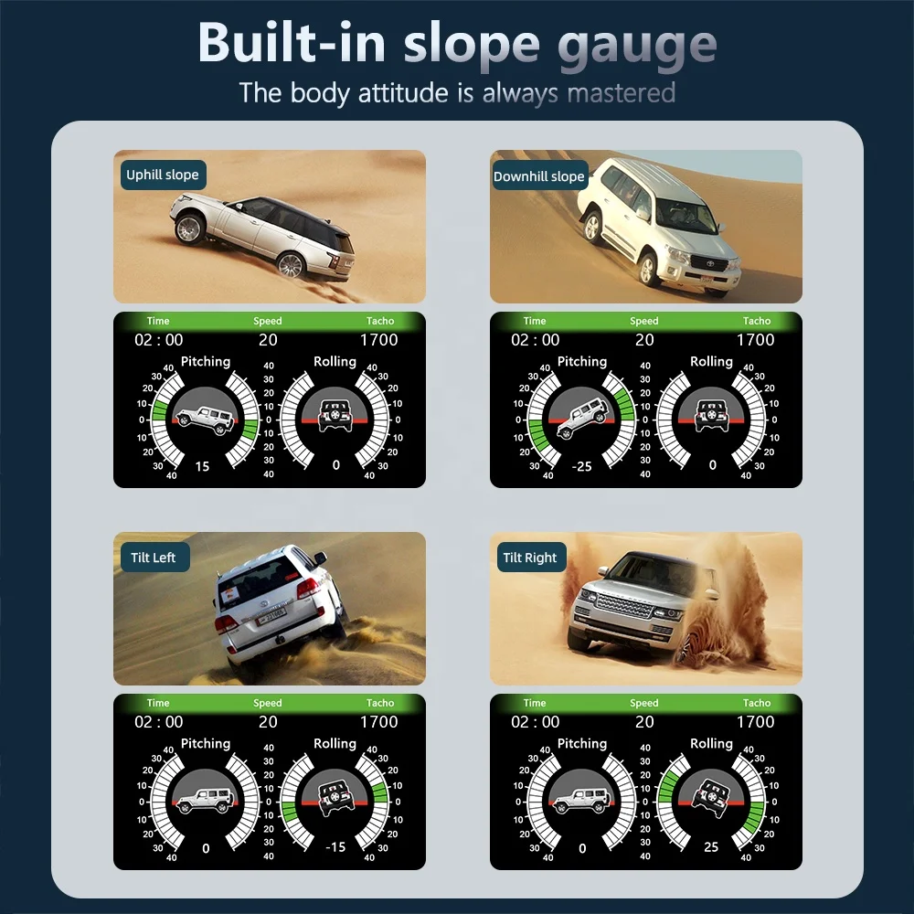 WiiYii 2024 Hot selling Diagnostic Tool Smart Gauge OBD2 GPS Slope Meter 3 in 1 F12 speedometer car HUD Head Up Display