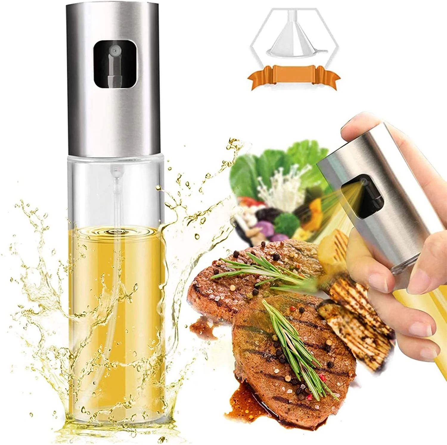 Oil Sprayer for Cooking 100ml Oil Spray Bottle for Cooking And Widely Used for Salad Making Baking Stainless Steel