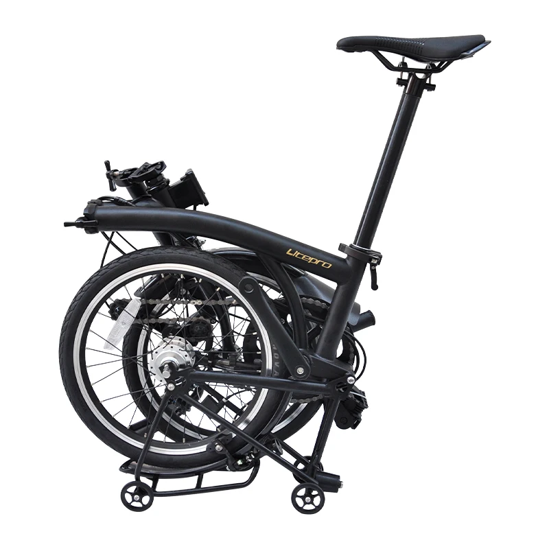 Litepro Tri-Foldable Bicycle 16 Inch 6 Speeds Steel Frame Mini Horizontal Handle Folding Bicycle M handle Folding Bike