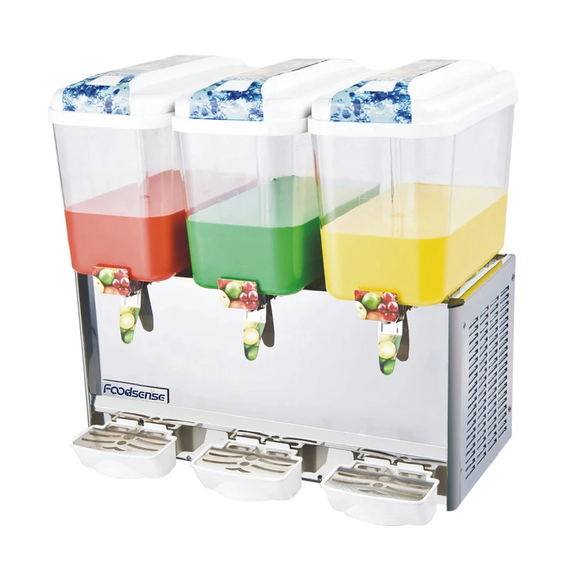 High-quality Commercial 12L*3 Juice Dispenser 3-tank Juice Soft Hot/Cold Drink Machine Orange Juice Cola Cold Beverage Dispenser