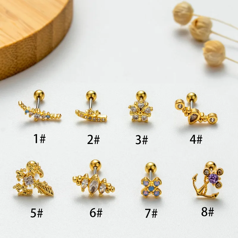 Threadless Push Pin Labret Lip Piercing F136 Ear Cartilage Helix Tragus Stud Body Piercing Ear bone nail earring