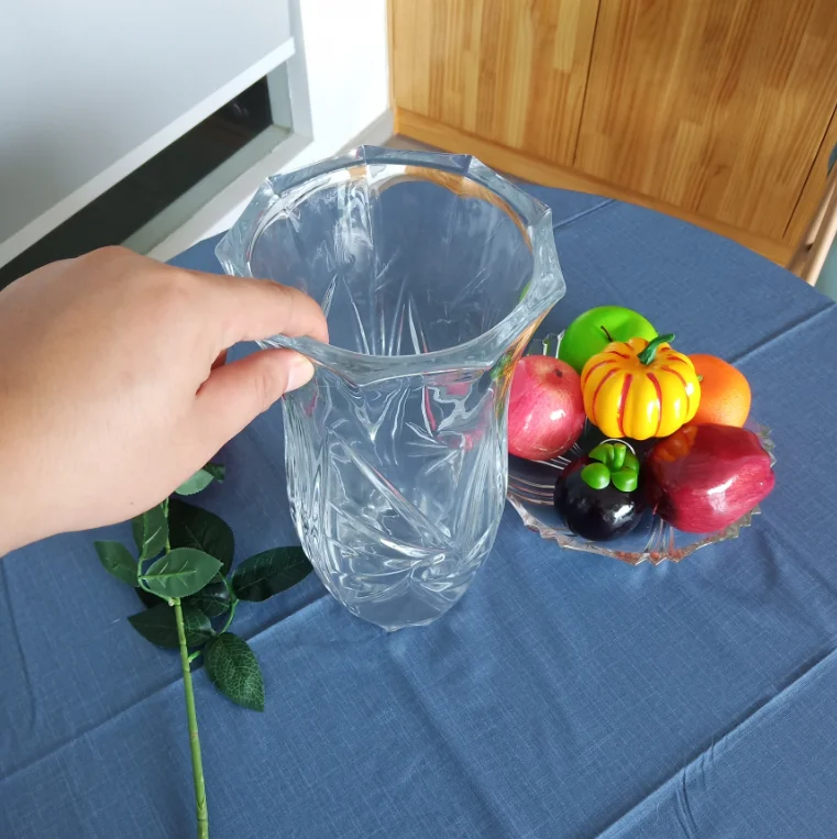 Hydroponic vase glass crystal glass vase big design bohemia style new glass vase