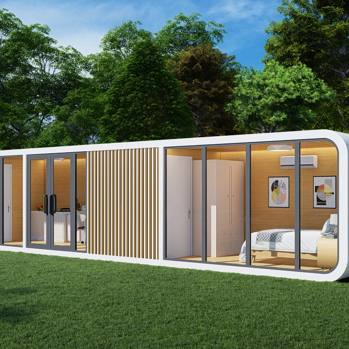 prefabricated house pod prefab capsule hotel room sleeping apple pod cabin with bedroom