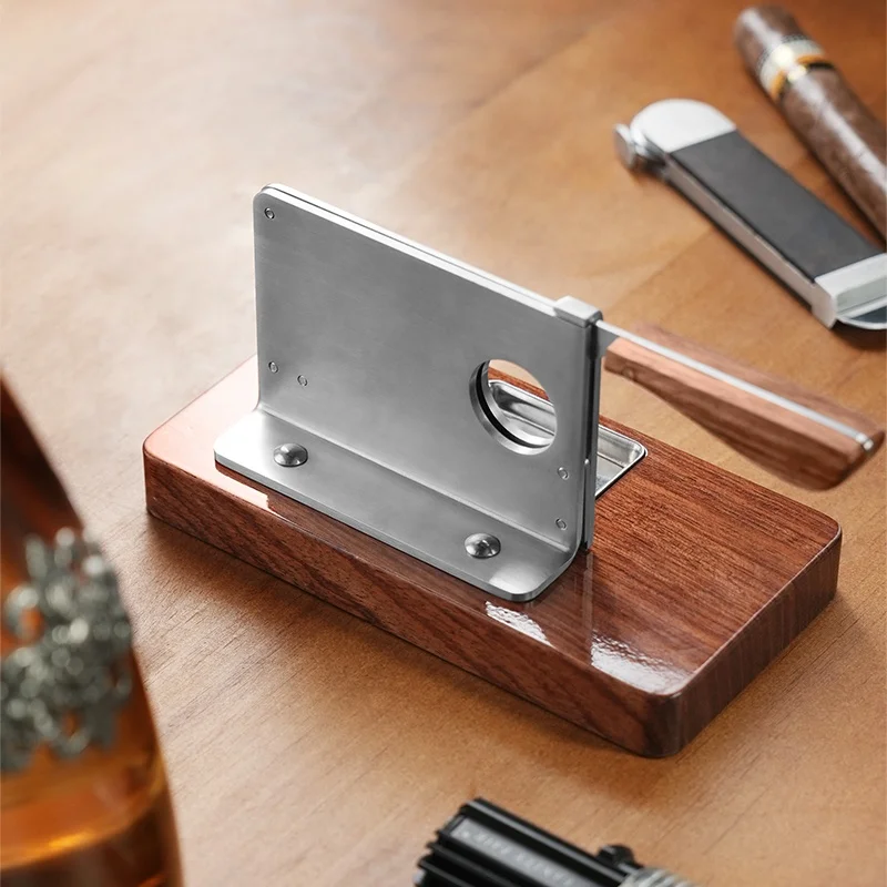 custom logo wholesale metal table top cigar cutter