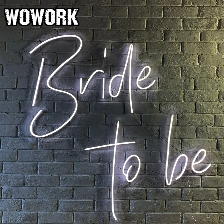 2024 WOWORK new products wedding favors RGBW mr and mrs APP controlling led neon flex sign with acrylic backdrop