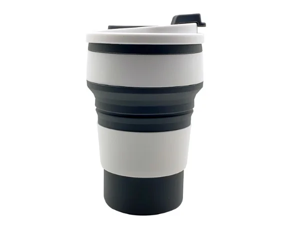 Custom 350ml Outdoor Collapsible Folding Silicone Travel Coffee Mug Cup Foldable