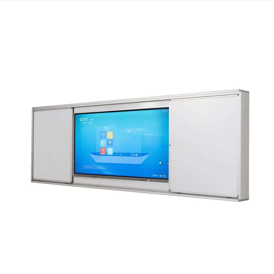 School Push and Pull Sliding Whiteboard in Classroom Dry Erase Sliding White Board Cabinet