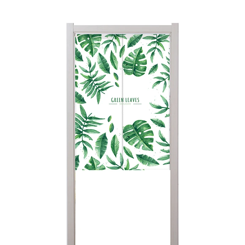 cartoon ins cotton linen printing dressing room fabric door curtain 2-piece partition curtain