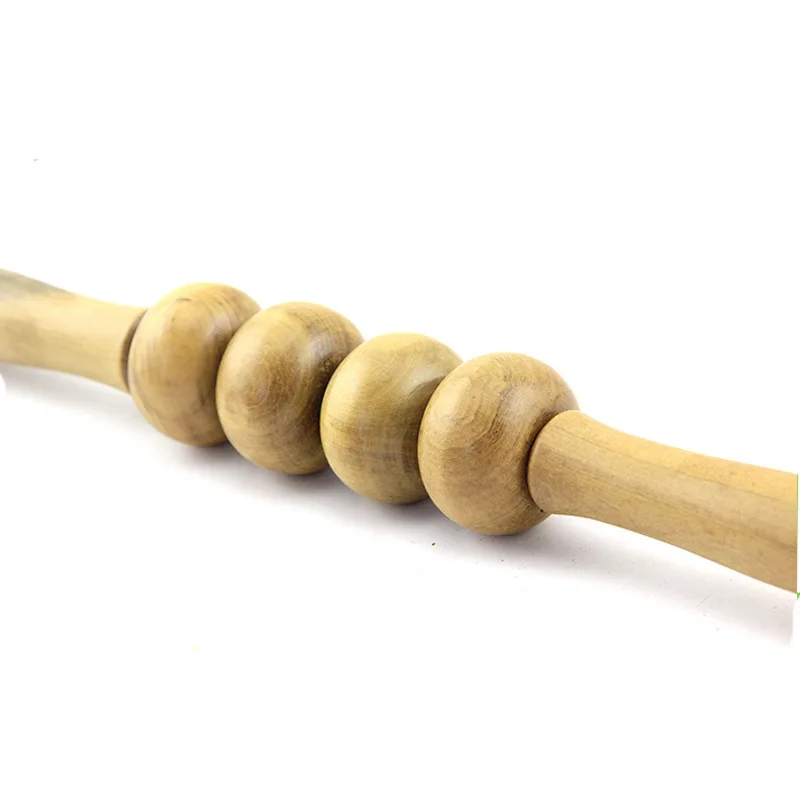 Wholesale Wooden Facial 4 Ball Abdomen And Back Massage Roller