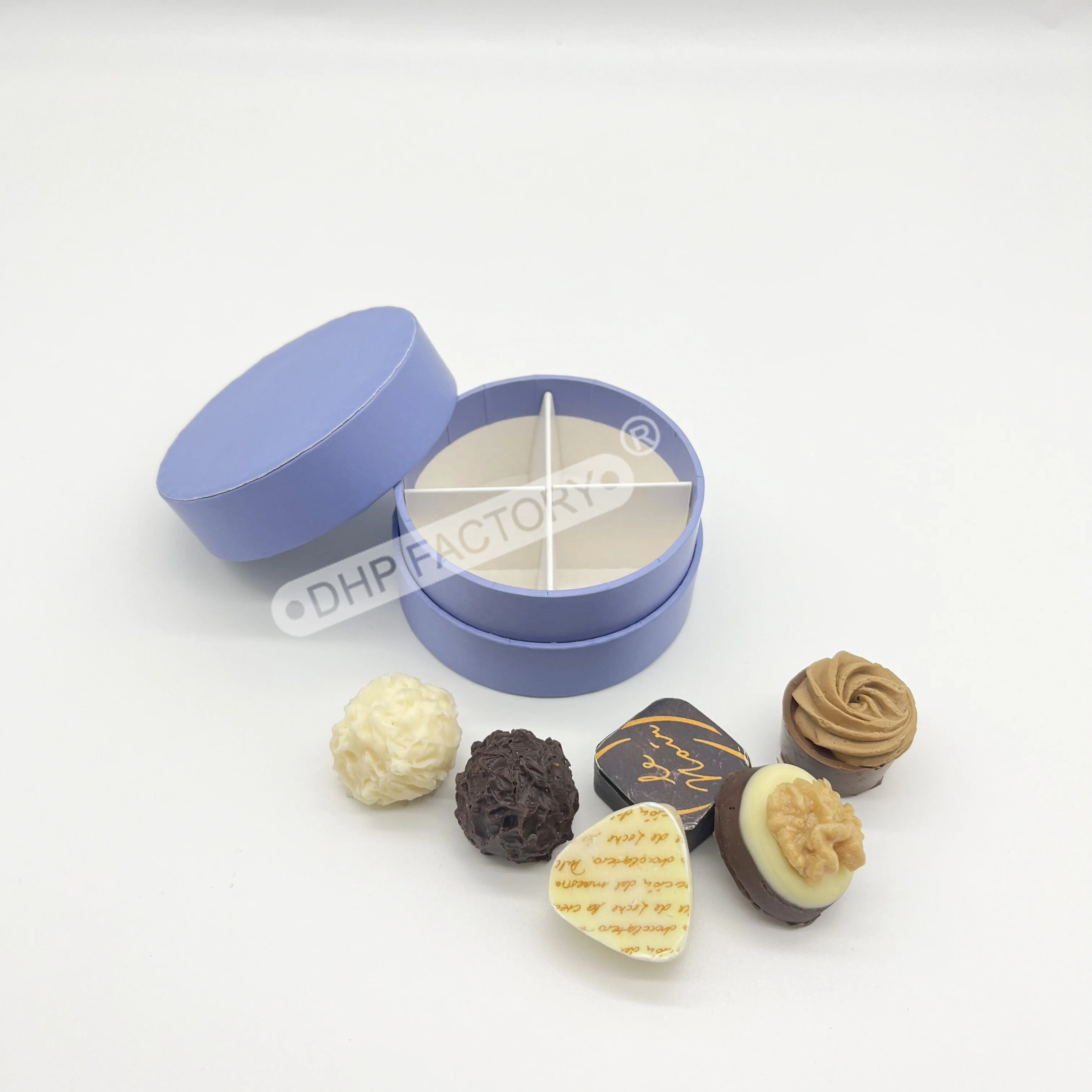 Exquisite Customized Printing Pink Wedding Party Gift Mini Cylinder Paper Tube Candy Chocolate Round Box with Paper Card Insert
