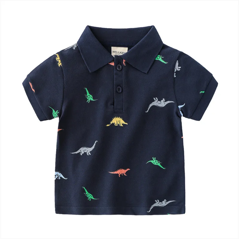 Wholesale Boys Summer Children Trendy Boys Summer Clothing New Design Kids Cotton Striped Short Sleeve Polo T- Shirt