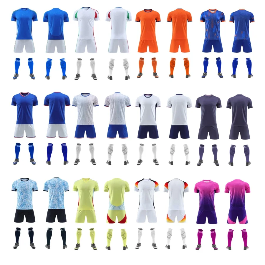 2024 Men Kids Portugal Ronaldo Jersey Italy Spain Mbappe France Germany England Netherlands Football Kits Full Set Soccer Kit