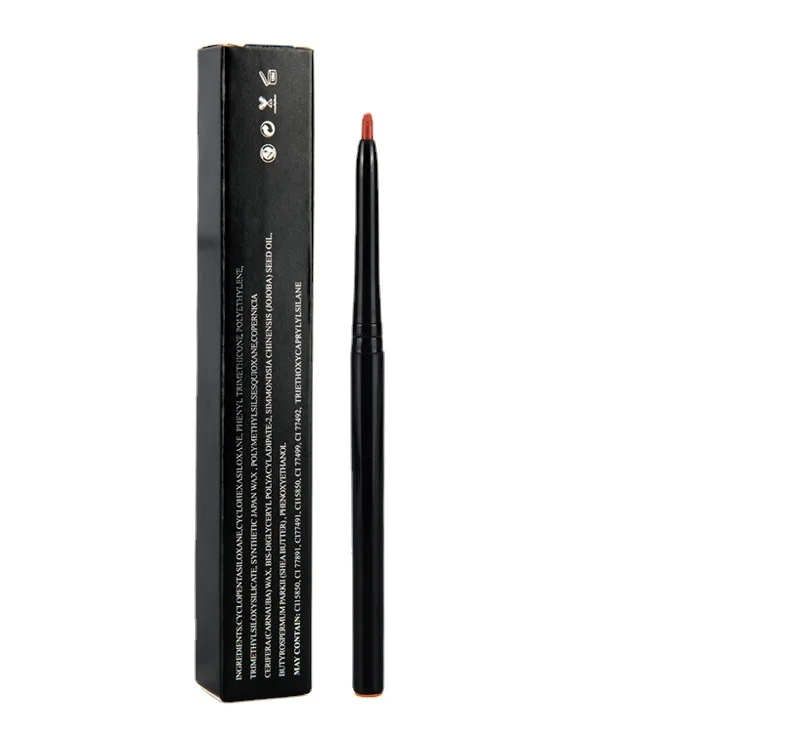 Customized vegan waterproof private label black retractable lip liner creamy matte twist lip liner