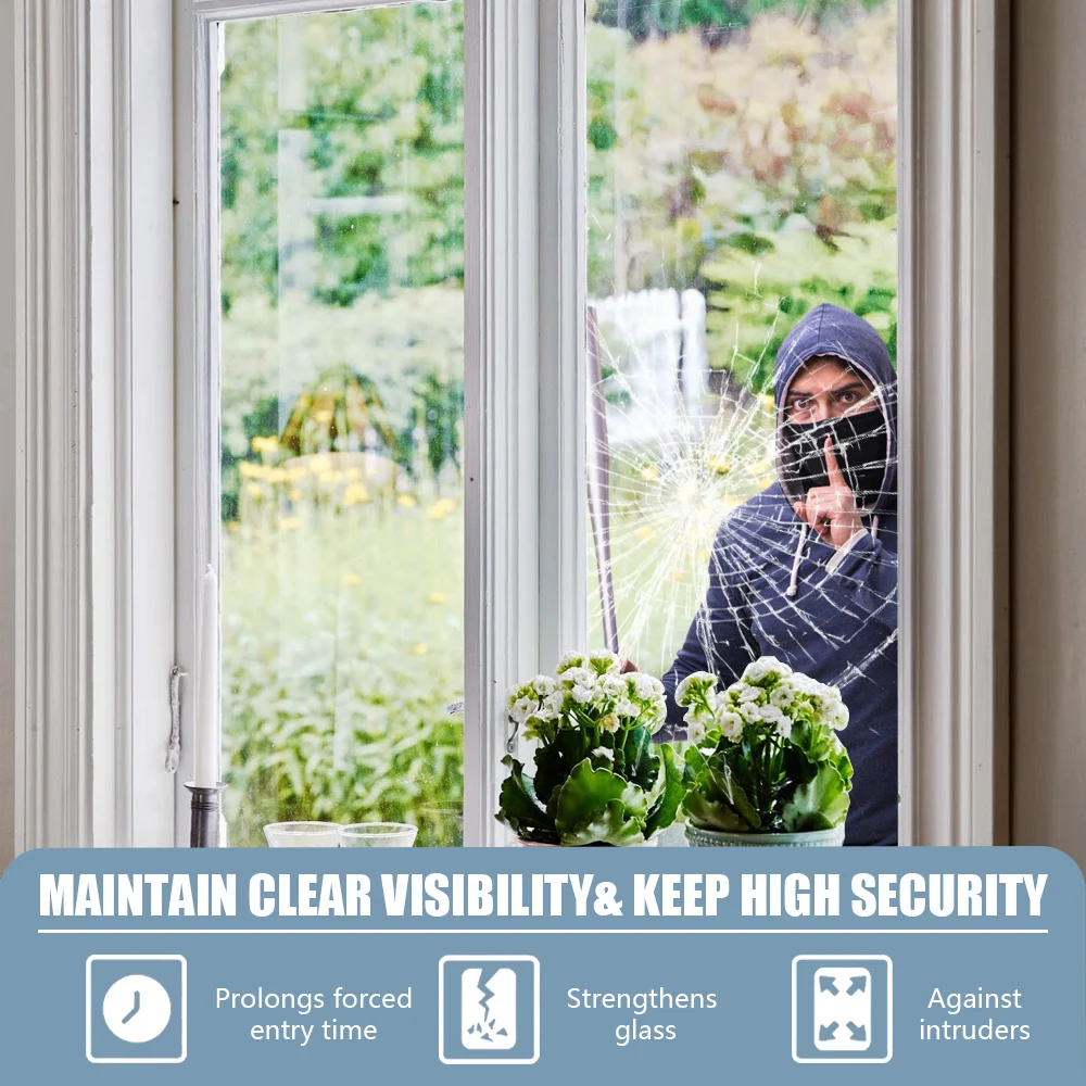 Clear Safety Window Tint Film 12mil 8mil 4mil Clear Transparent Safety Film Car Windshield Building Home Security Window Film