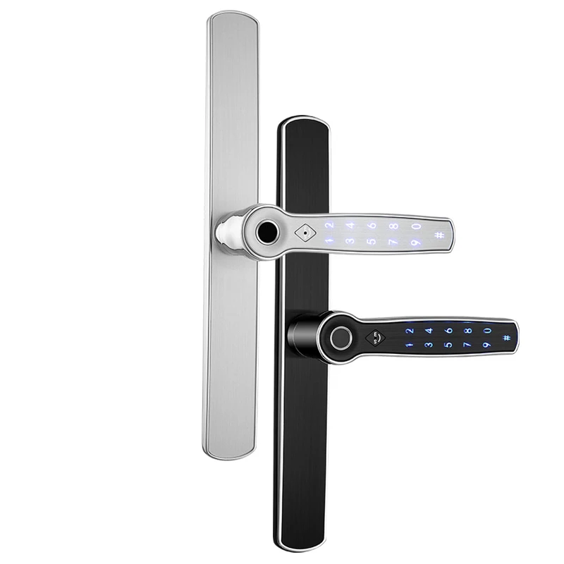 WiFi APP Fingerprint  PIN Code Card Mechanical Key Unlock Glass door Sliding Door Lock  Smart OEM / ODM