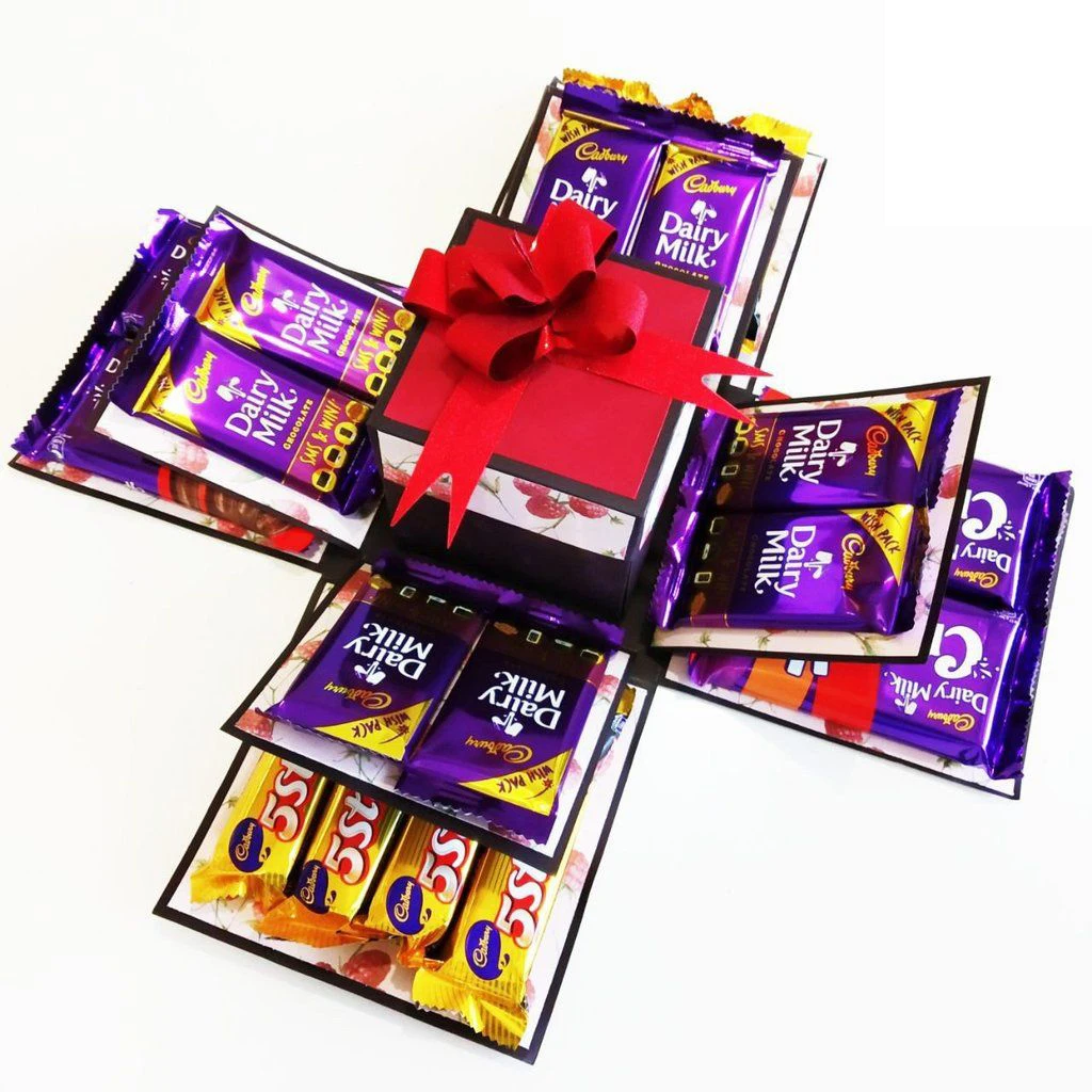 luxury empty rigid cardboard chocolate explosion gift box