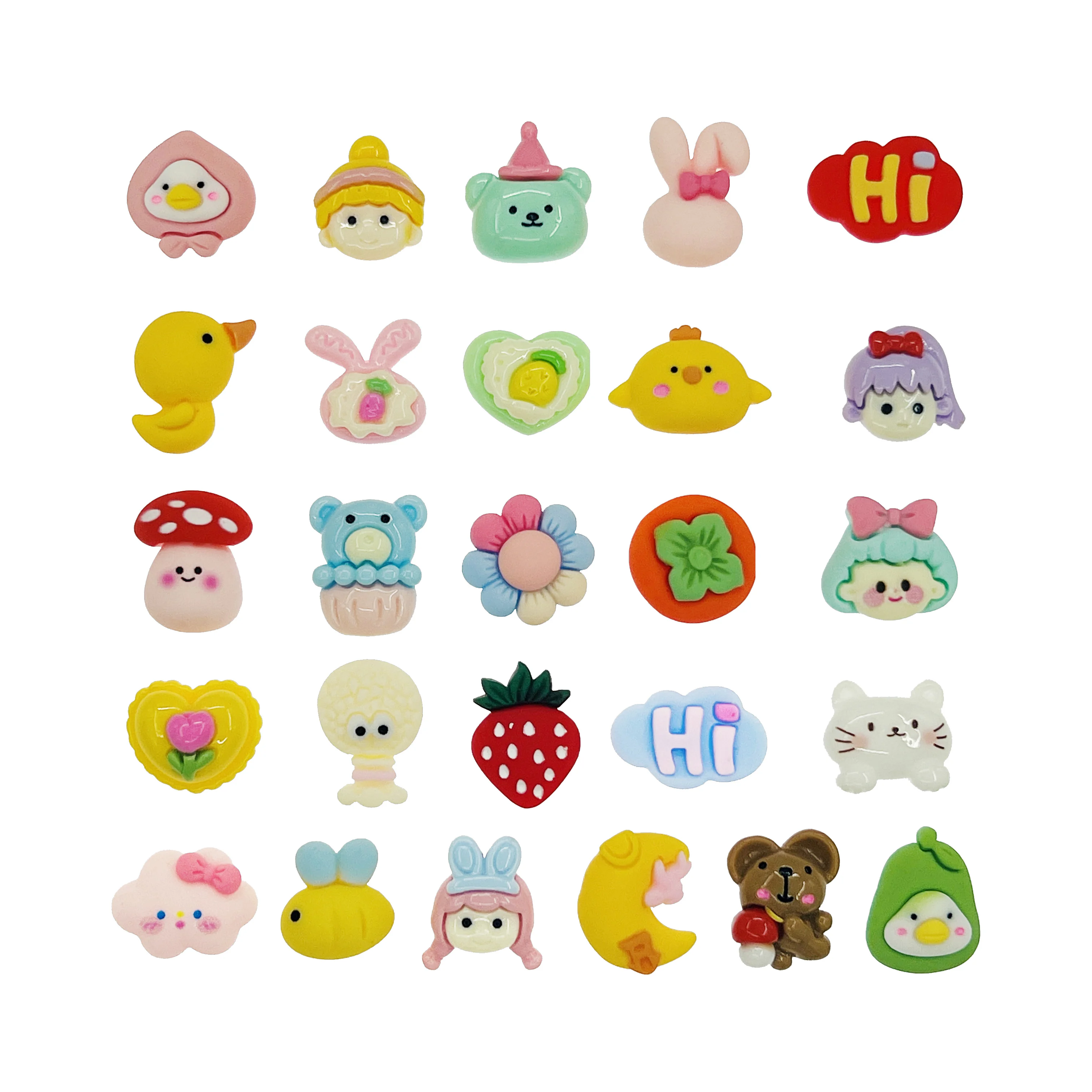 DIY Resin Flatback Charms Cute Charms Craft Making Supplies for Phone case Hair Clip Jewelry Keychain Miniature Ornament