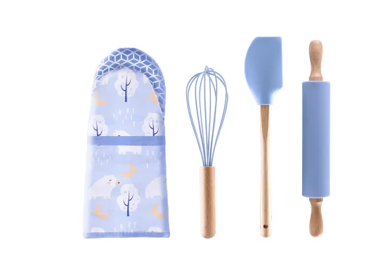 Wholesale Heat Resistance Silicone Oven Mitts gloves and Pot Holders Set for Kitchen Baking Cooking