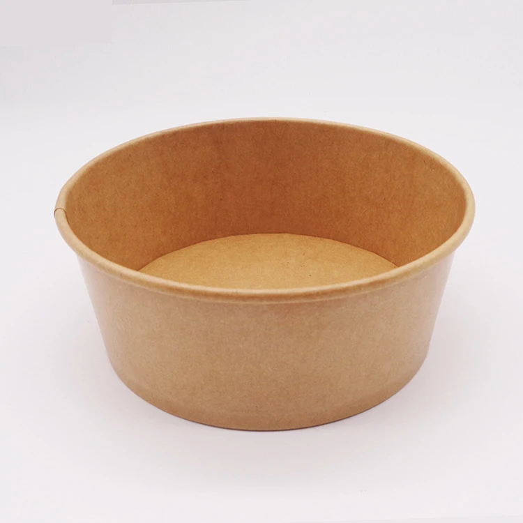 YBY OEM/ODM Cajas Kraft Custom Disposable Round Salad Bowl Food Packing Takeaway Soup With PP