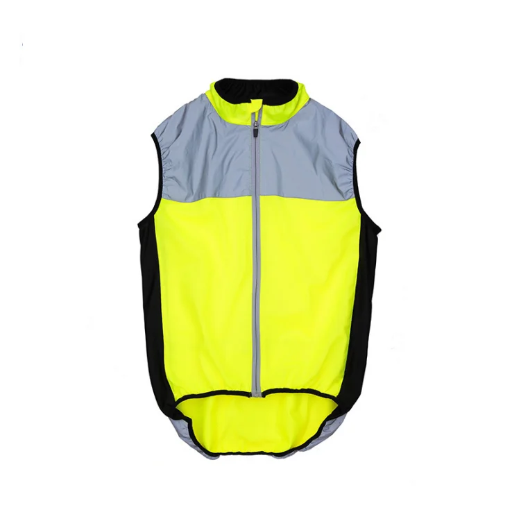 night hi vis fluorescent yellow sleeveless off road jogging running biking cycling outdoor sport reflective clothing safety vest