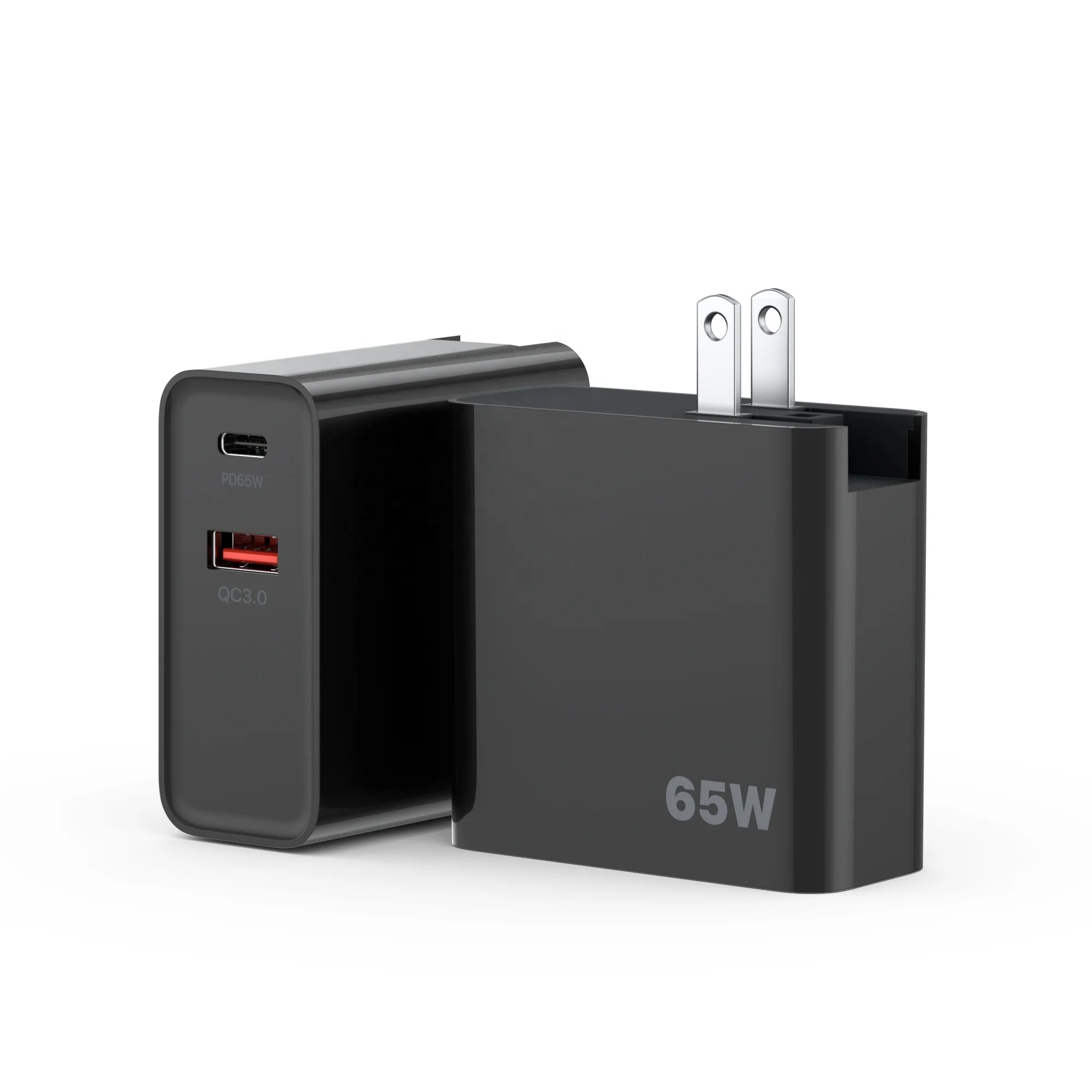 65W Multiport UDB QC3.0 USB C PD 65W Wall Charger 2 Port USB Charging Station PPS Fast Charger Adapter  for iPhopne and Mac