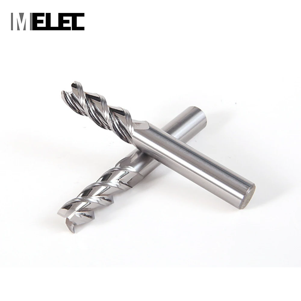 Твердосплавные лезвия 3 канавки MELEC D6 * 18 50 мм квадратные плоские алюминиевые/Алюминиевые концевые фрезы по индивидуальному заказу