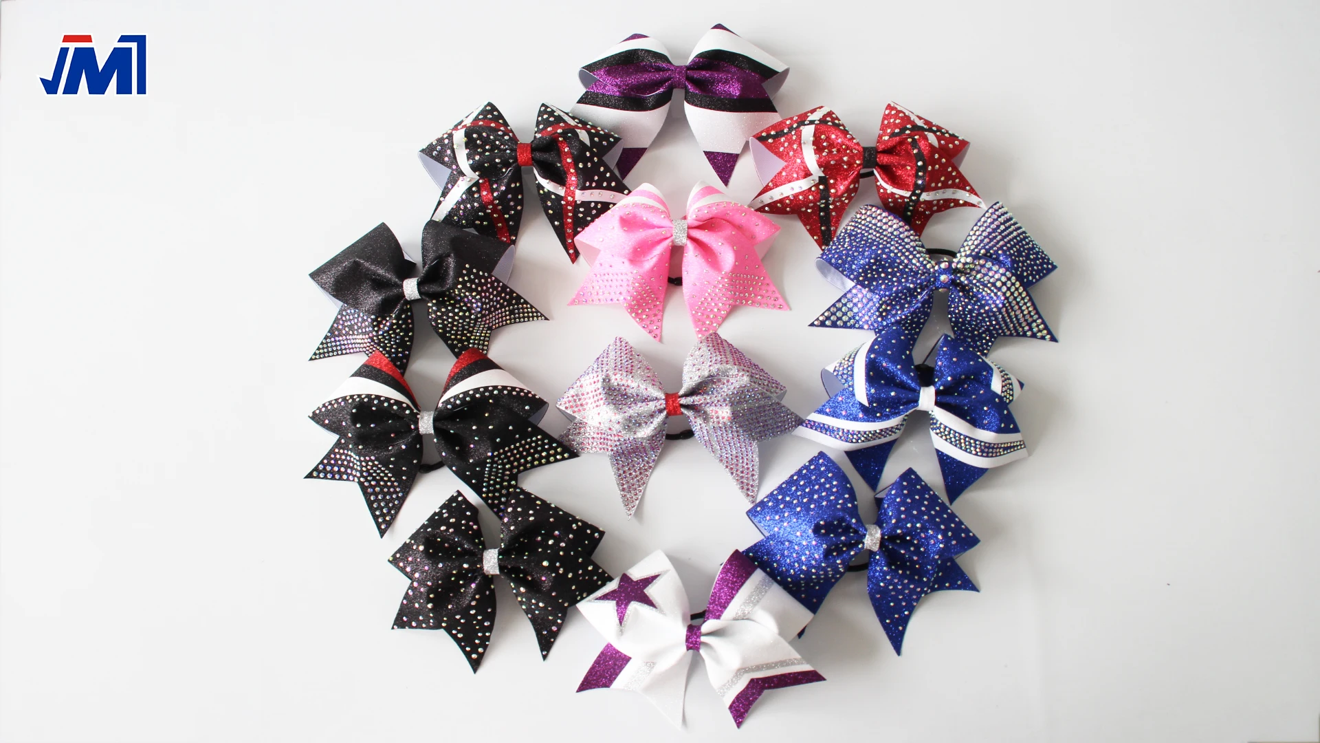 Classic Red And Black Glitter Cheer Bow With Custom Design For School Girls