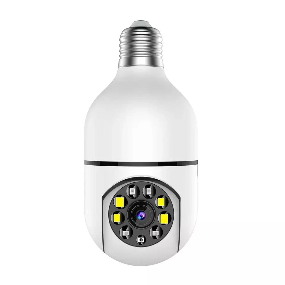 Smart Home LED Color Light Bulb Lamp Wifi Camera 360 Degree Pnaoramic Wireless Motion Detection Security CCTV Camera