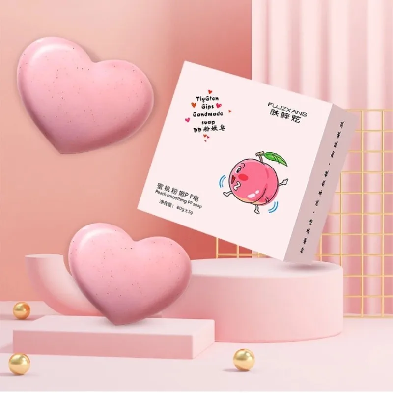 Deep Cleaning Pink And Tender To Remove Black Essential Oil Soap, Honey Powder Tender Pp Heart Shaped Soap