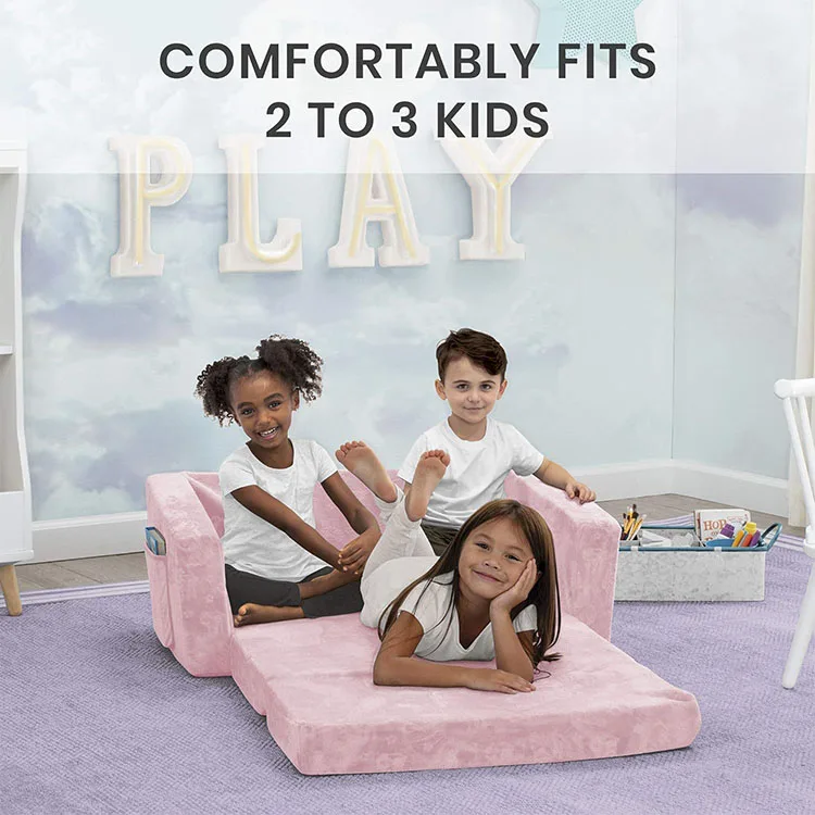 Living Room Sofa Set Furniture 2-in-1 Flip Kid Play Couch Convertible Kids Sofas Beds for Playroom Bedroom Children
