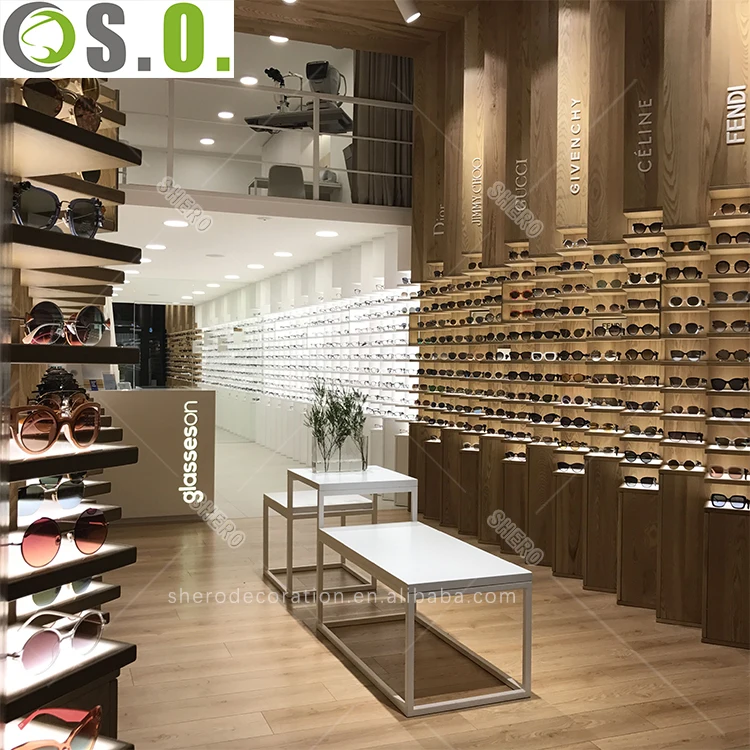 Modern shop optical display with display racks for mall