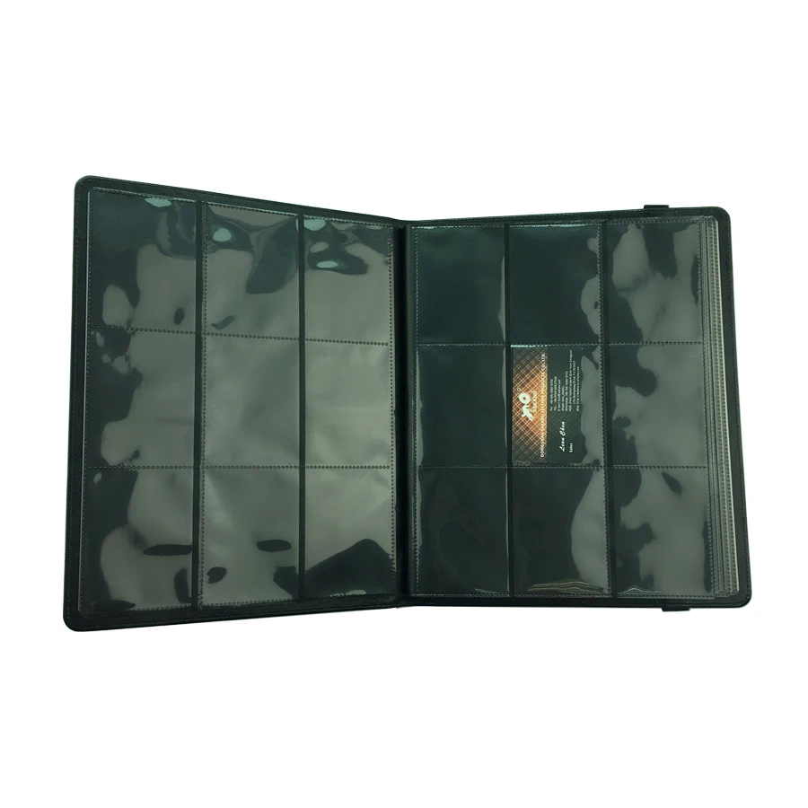 CMYK PMS printing A4 PU leather cover trading card collection binder