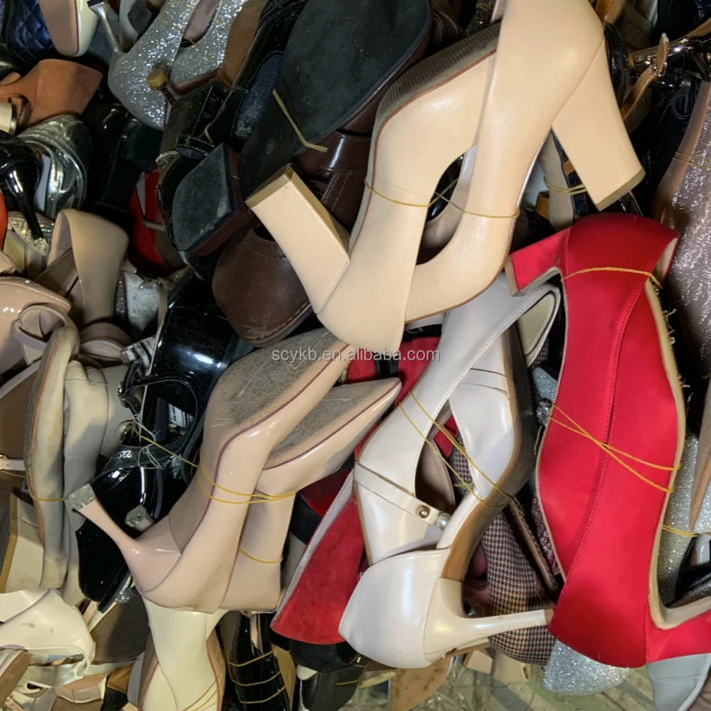 S15 high heel top quality factory wholesale original ukay fashion second hand shoes summer fashion shoes for women