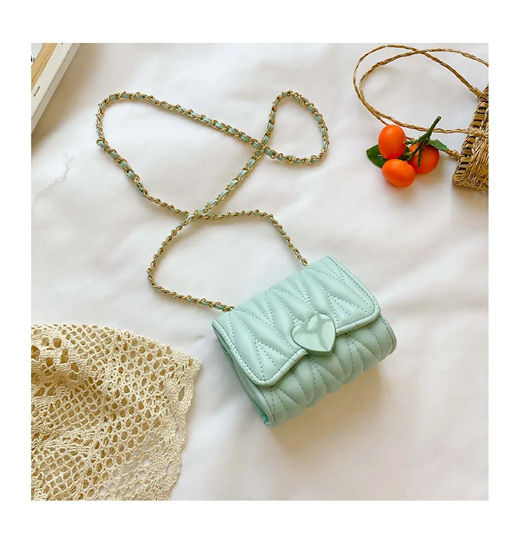 
2021 Kids Baby Girls Love Heart Shoulder Bag Handbag Key Coin Purse Children Mini Crossbody Bags 