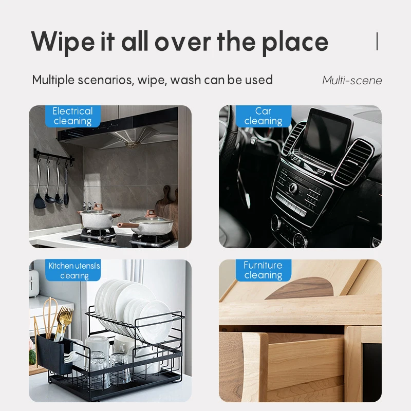 Custom Logo Microfiber Towel Household Kitchen Dishwashing Cloth Absorbent Microfiber Weft Knitted Plaid Cleaning Cloth