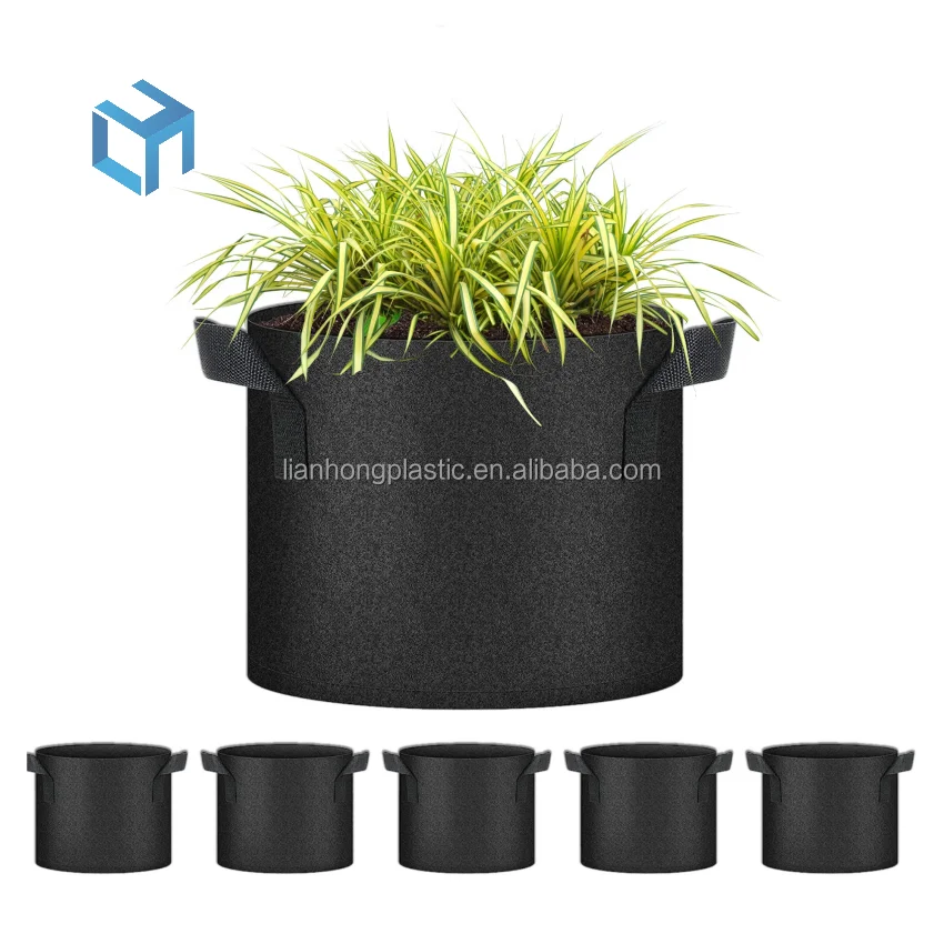 Grow Bags Nonwoven Fabric Pots Aeration Container with Strap Handles for Garden and Planting From Shandong