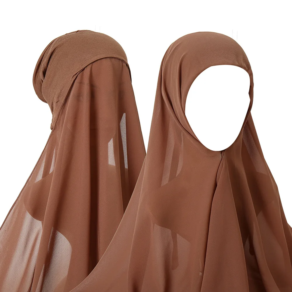 Factory Ethnic Scarves & Shawls muslim Women Under scarf  Stretch Headband instant Chiffon hijab caps