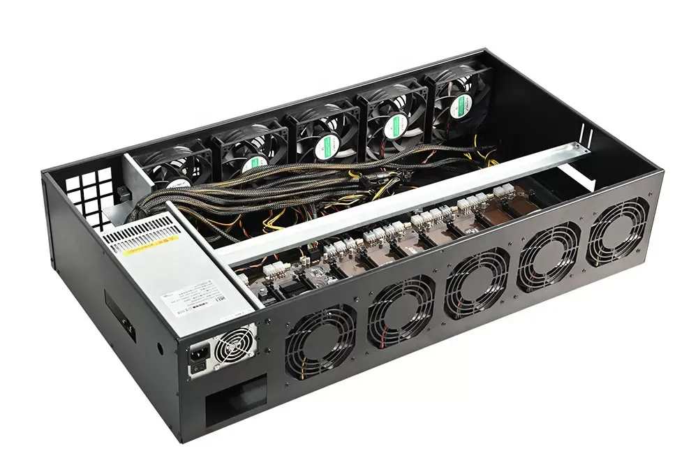 low noise  case12gpu Barebone Rtx 3080 motherboard 55mm greater spacing slot 12 GPU server case 10*cooling fans GPU case