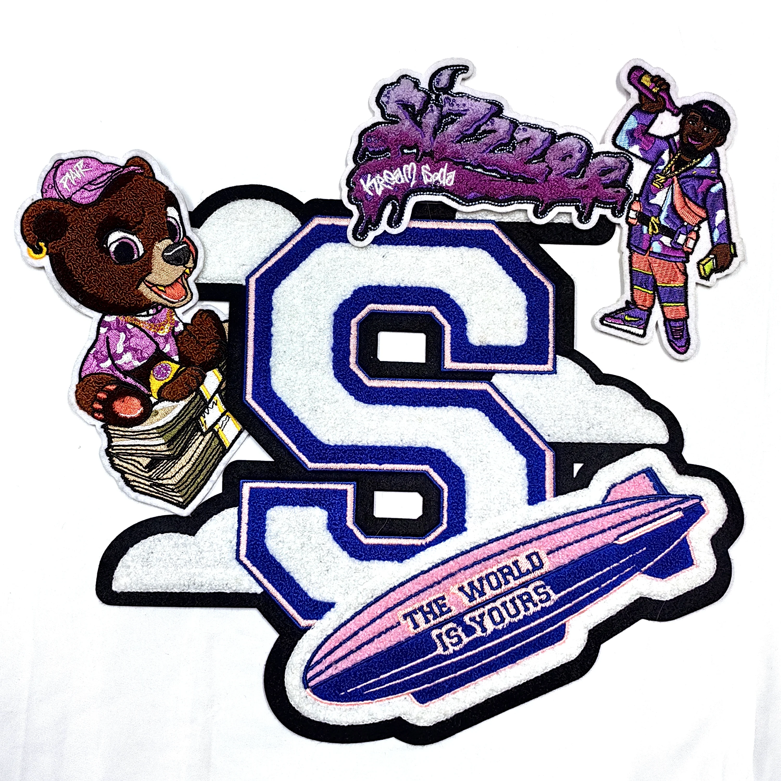 High Quality Manufacturer No Moq Embroidered Heat Cut Laser Cut Iron On Back 2D Pattern Design Chinese Factory Wholesale