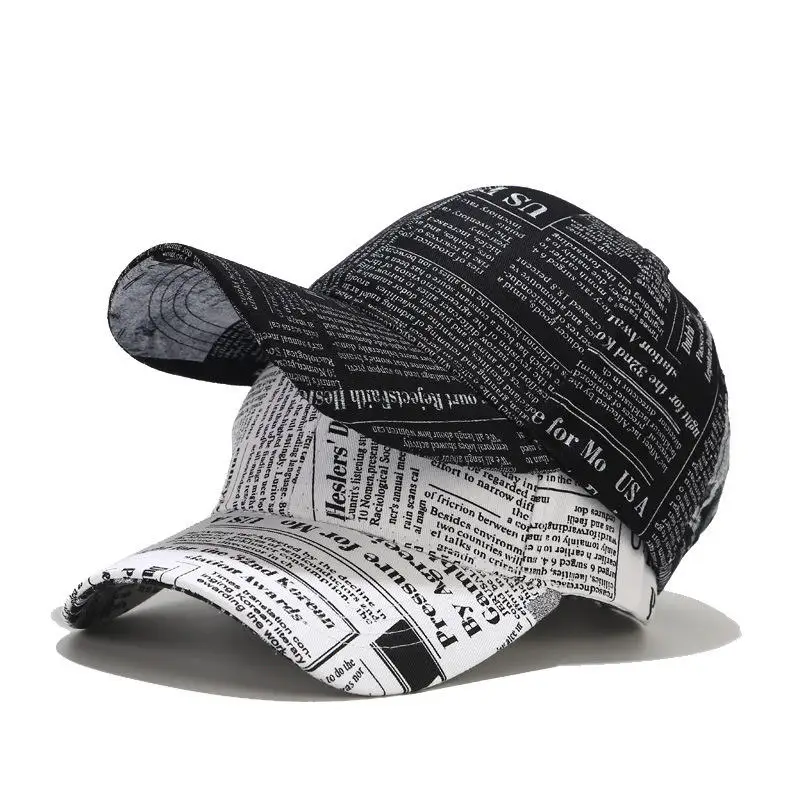 Newspaper Printing Cap Wholesale Man Custom Baseball Sports Caps with Logo