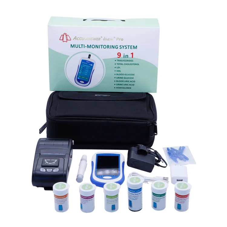 Portable  Touch Screen Blood test multifunction  analyzer for test lipid cholesterol glucose hemoglobin uric aicd  clinic