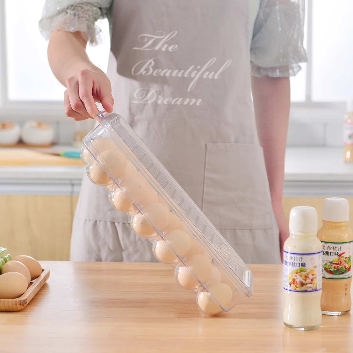 Plastic Stackable 28 Egg Holder Tray for Refrigerator