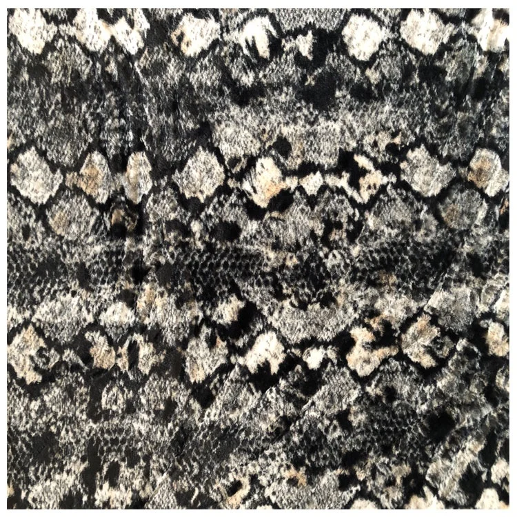  100% polyester printed faux fur fabric leopard fake hair like