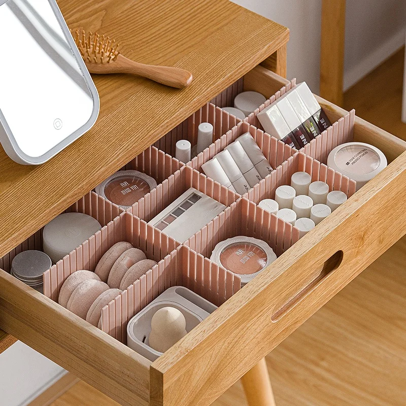 Fast Delivery 3PCS OR 5PCS Adjustable Plastic Drawer Dividers Organizer For Household