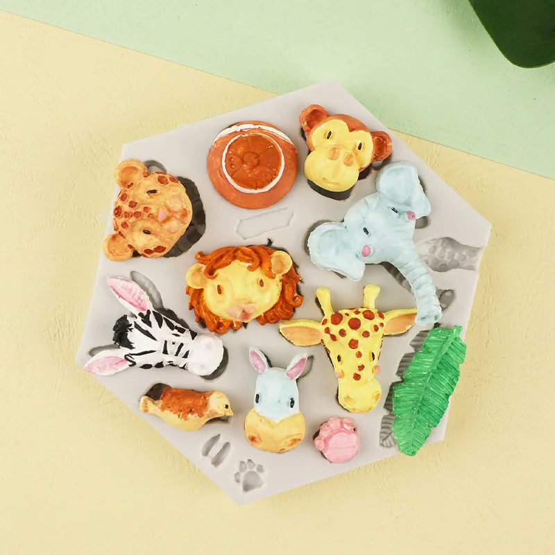 lovely animals serial Party Decoration Silicone Mold Fondant Cake Liquid Silicone Mold