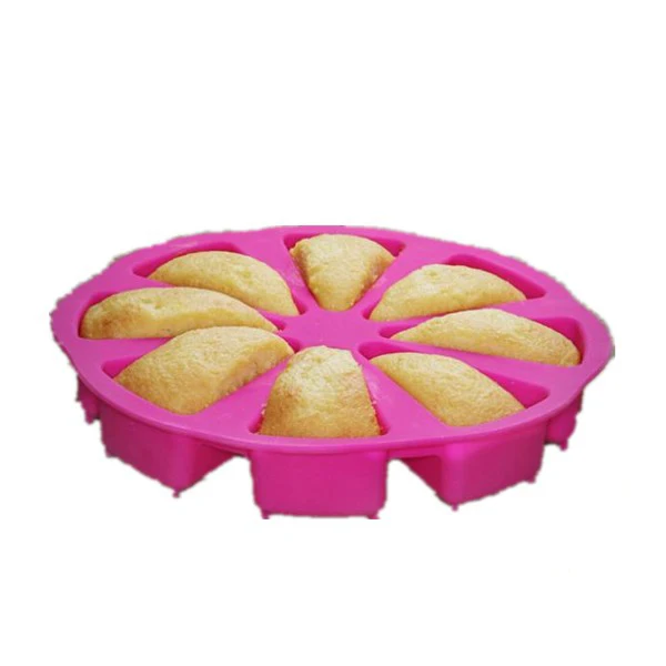 Food grade silicone Pasteleria 8 cavity round cake pan Scone baking tools and supplies cake mold