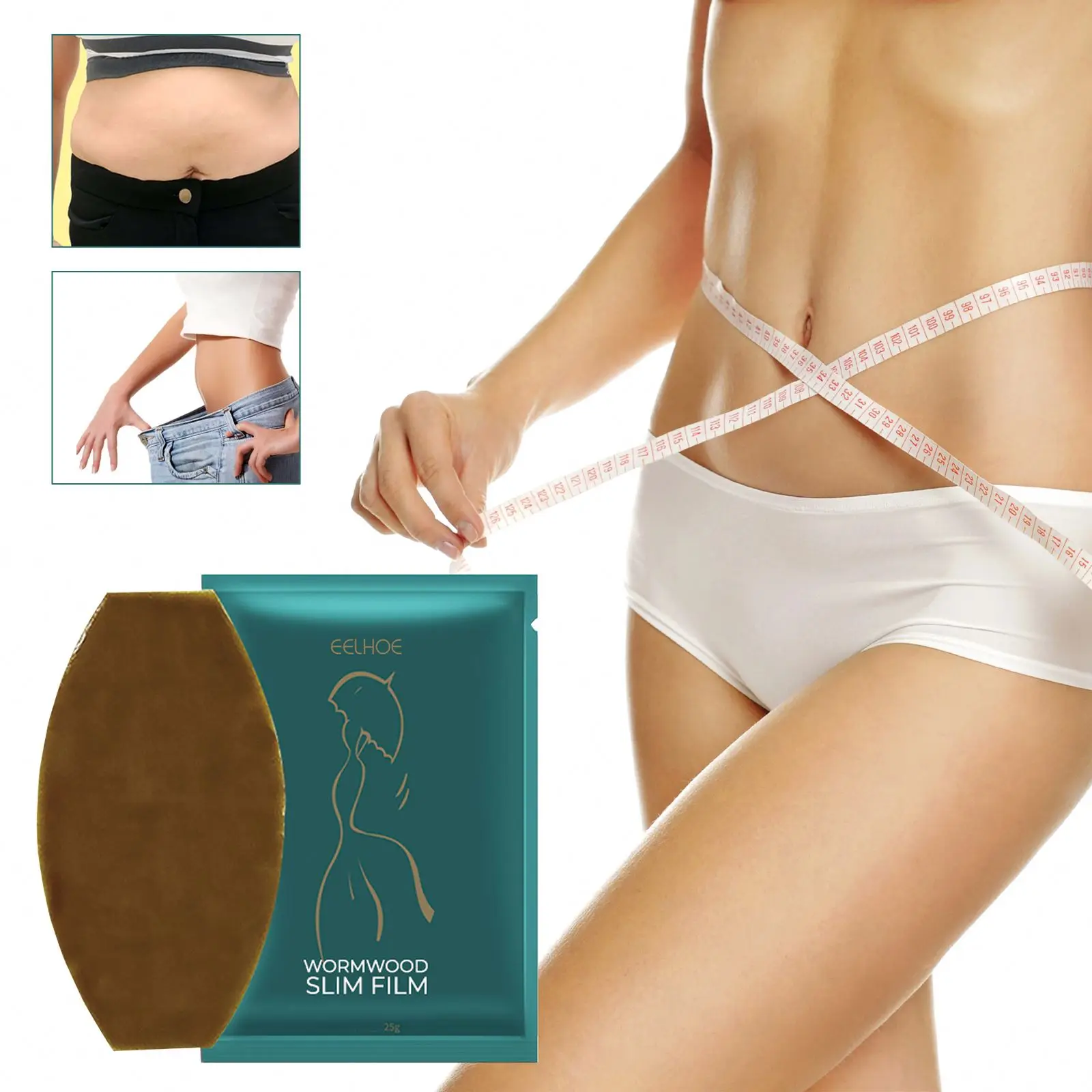 New Hot EELHOE Wormwood Navel Slimming Patch Organic Herbal Energy Slim Belly Patch Weight Loss Burning Fat Slimming Patch