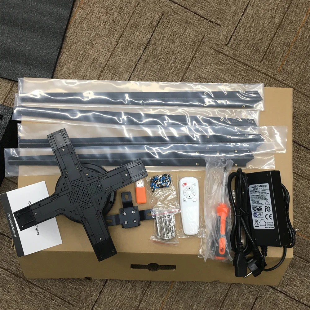 3D Holographic Display Projector 43 Wall Mini 25Cm With Protection Box Hd Table Round Wifi Hologram Led Fan