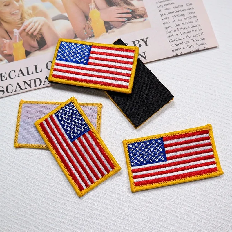 Decorative Promotion Custom Mini Embroidery Patch National World Country Germany Usa American Flag Badges For Clothing